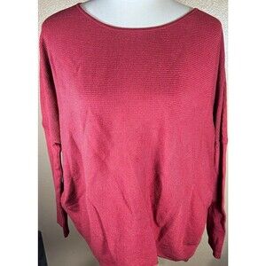 ANRABESS Oversized Sweater S Batwing Dolman Curved Hem Rust Rose NWT